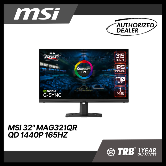 MSI 32" MAG321QR QD 1440P 165HZ